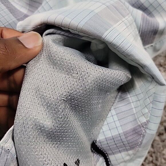 Columbia Shirt Mens XL Gray Blue Plaid Button Up Poly Modal Outdoors Hiking - Picture 7 of 8
